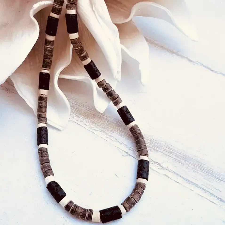 African Wooden Beaded Necklace