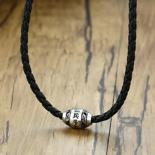 9 words Buddha Mantra Steel Charm Necklace