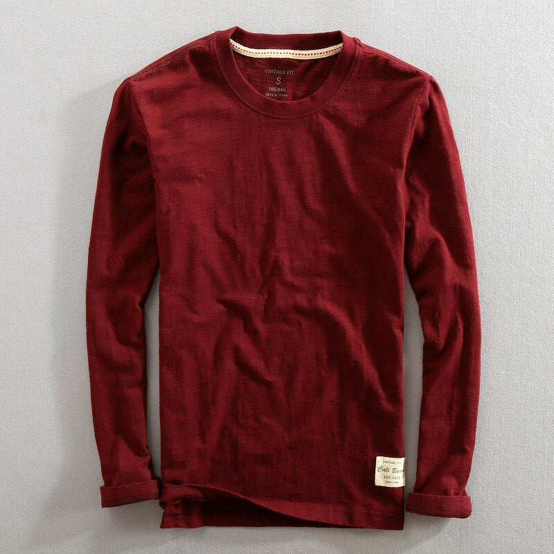 Basic long sleeve mens t-shirt made of bamboo jersey 