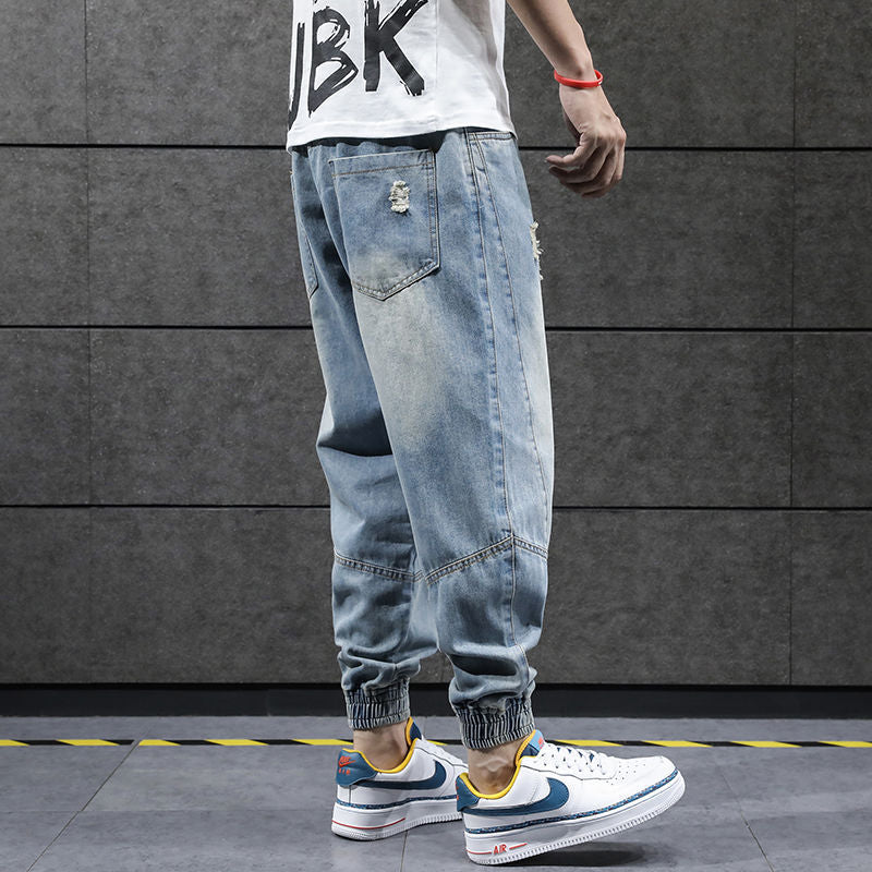 Loose Denim Jogger Pants