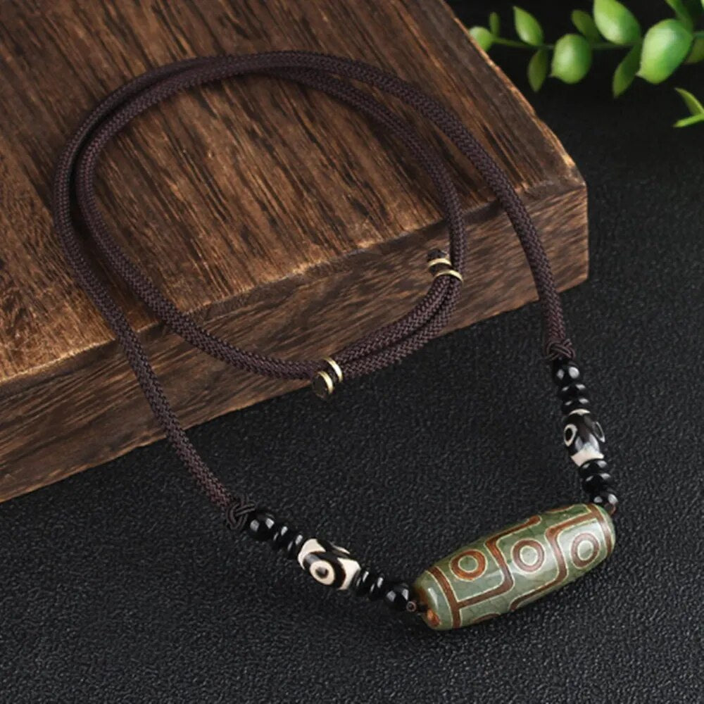 Ethnic style Handmade Bead stone pendant - Mens necklace