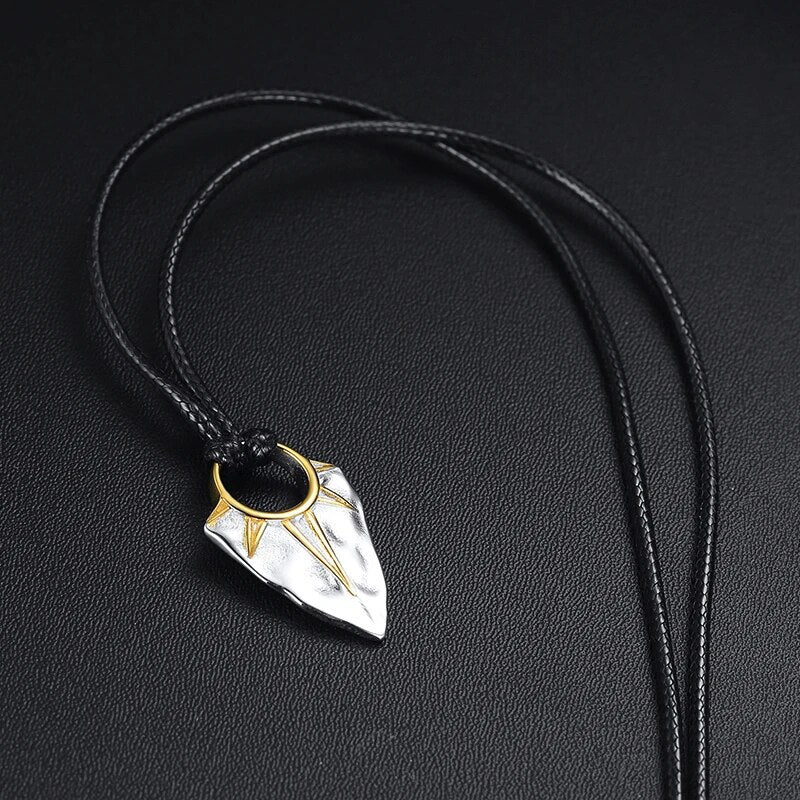 Sun Arrow Head Pendant with Rope Chain