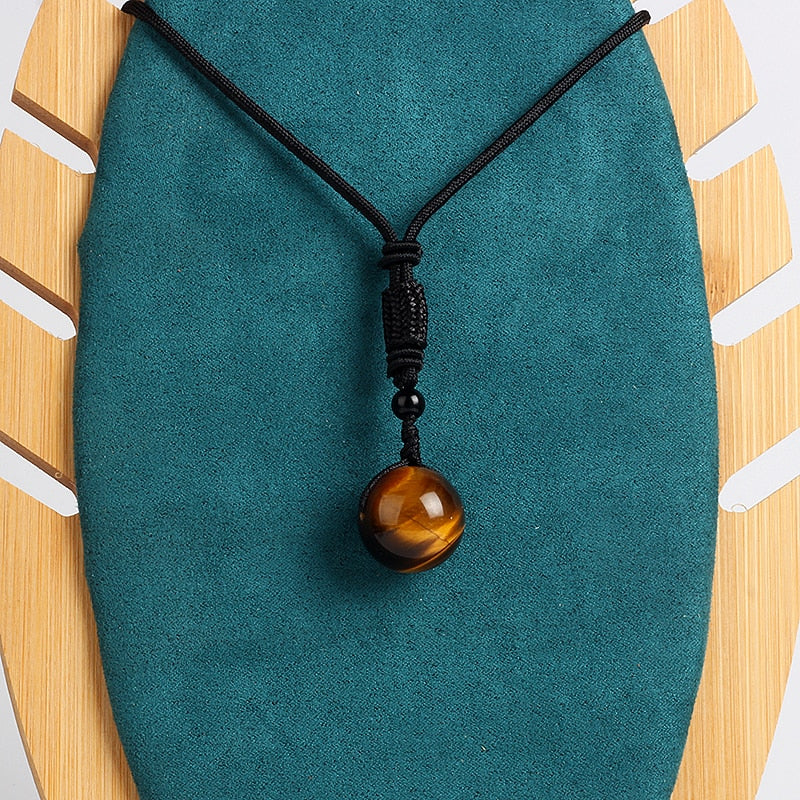 Tiger Eye Stone Pendant Necklace