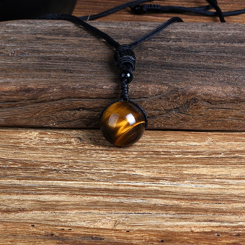 Tiger Eye Stone Pendant Necklace