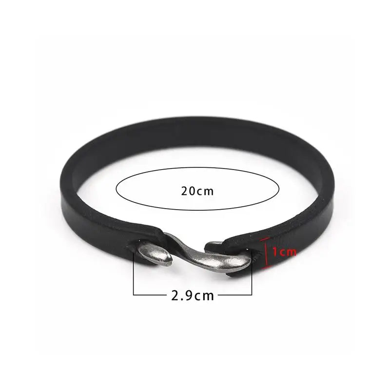 Sleek Zinc Alloy and Genuine Leather Bracelet