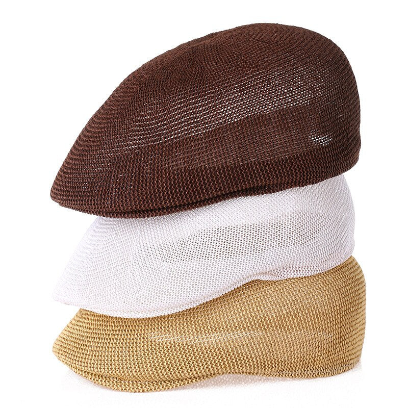 Mesh Straw Beret Hat