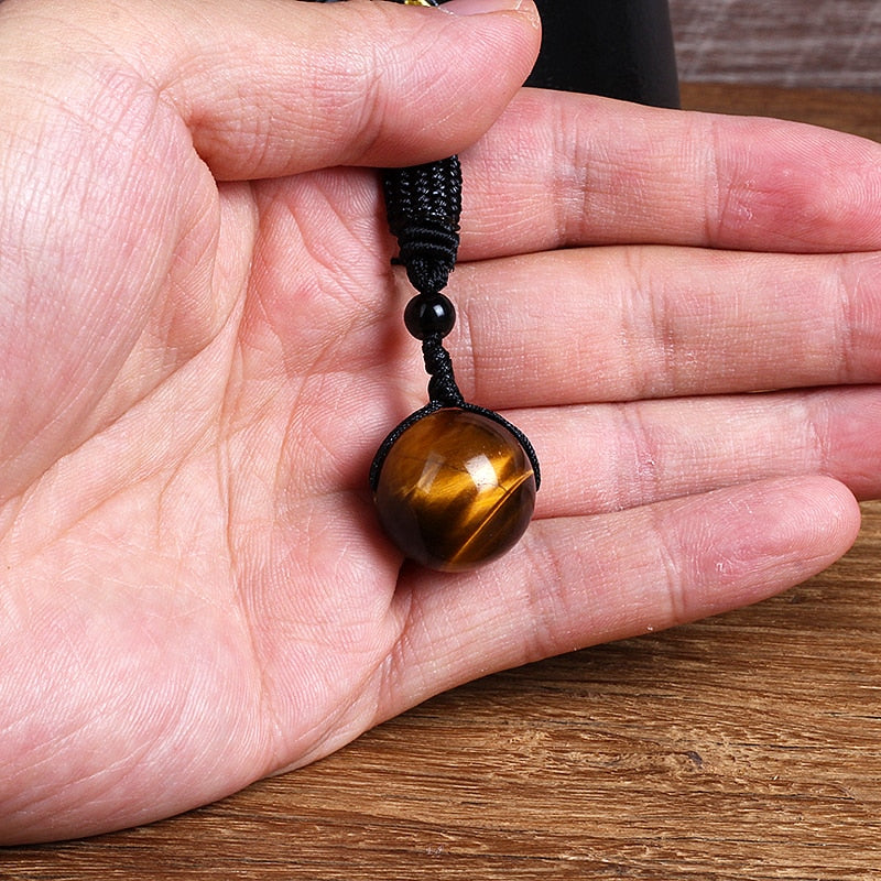 Tiger Eye Stone Pendant Necklace