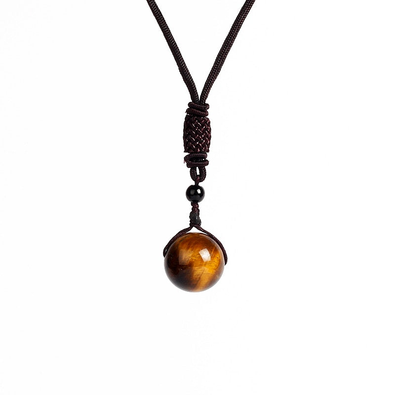 Tiger Eye Stone Pendant Necklace