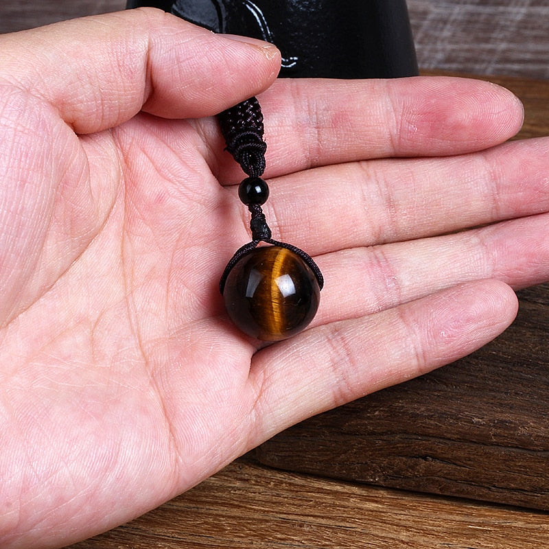 Tiger Eye Stone Pendant Necklace