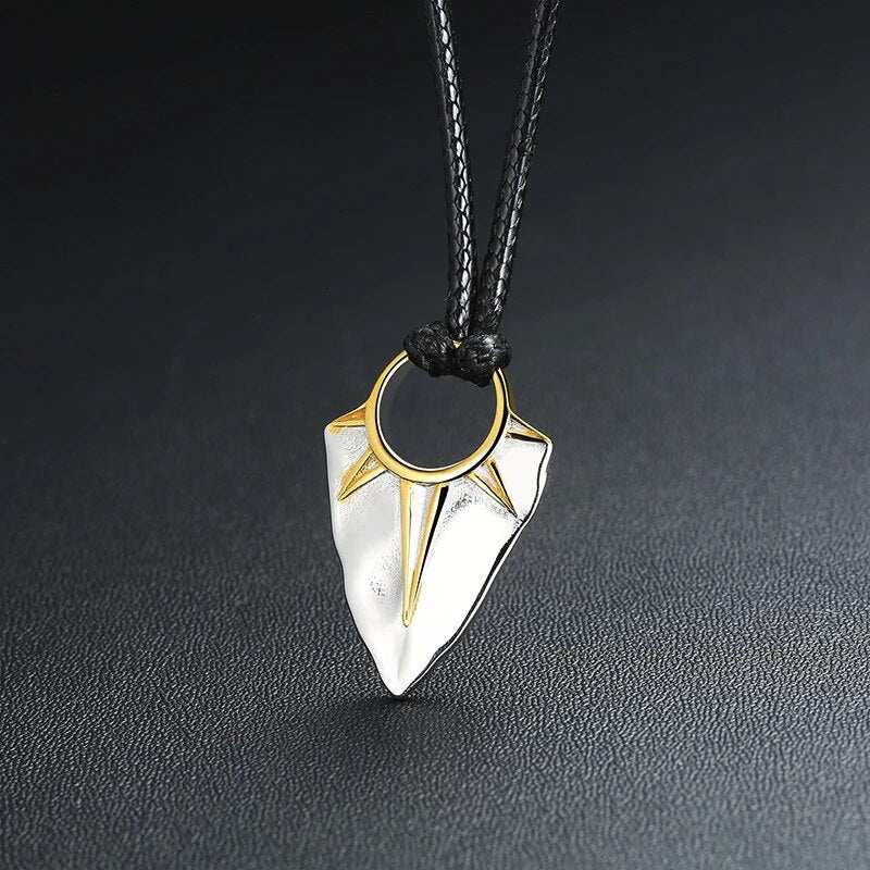 Sun Arrow Head Pendant with Rope Chain