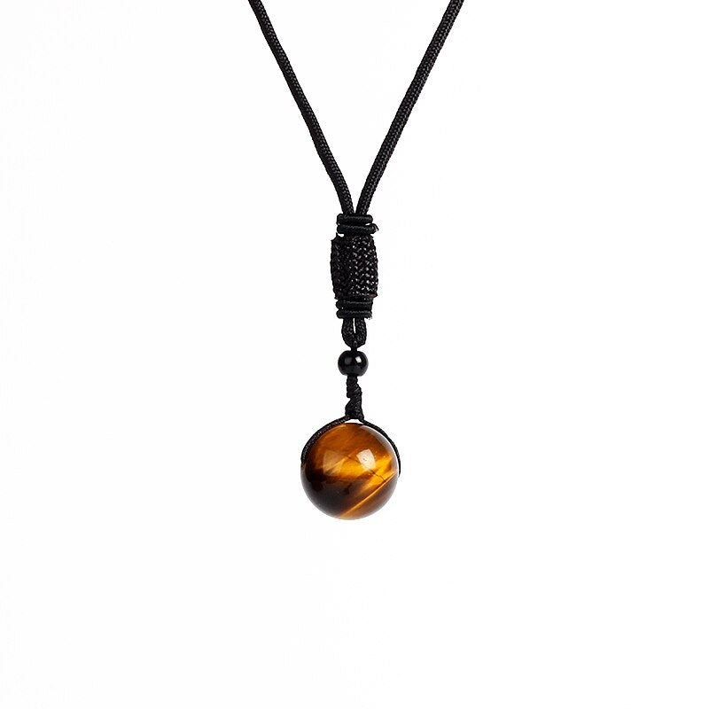 Tiger Eye Stone Pendant Necklace