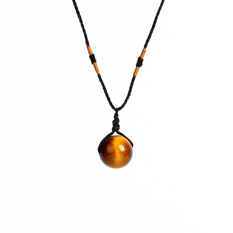 Tiger Eye Stone Pendant Necklace