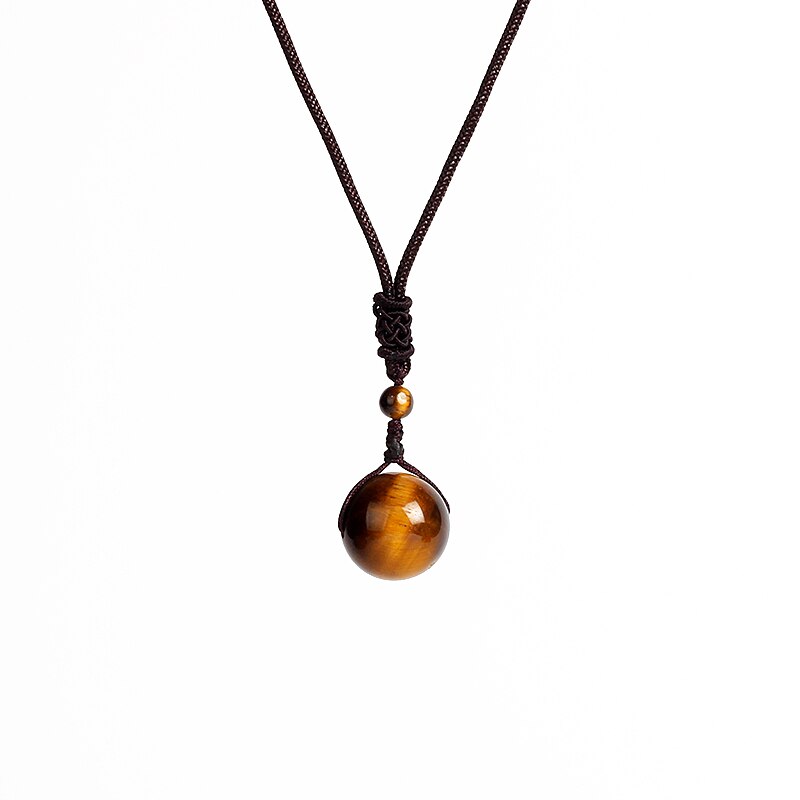 Tiger Eye Stone Pendant Necklace