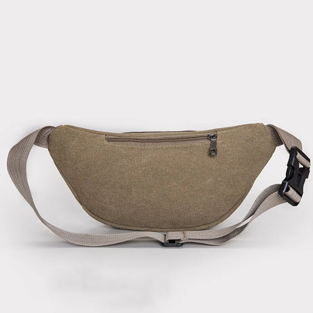 Canvas Bum Bag with Compartments