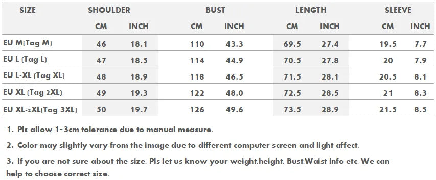 measurement table