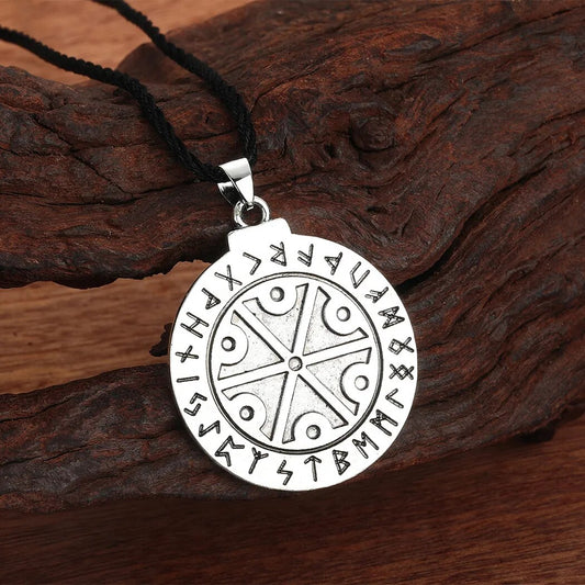 Stainless Steel Slavic Mythology Symbol Amulet Necklace God Thunder Symbol - Mens necklace