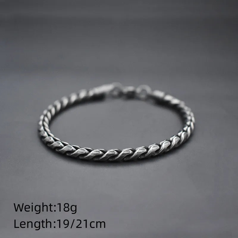 Oxidized Black Link Chain Bracelets