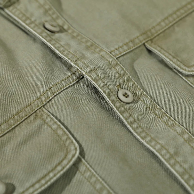 Green shirt button detail