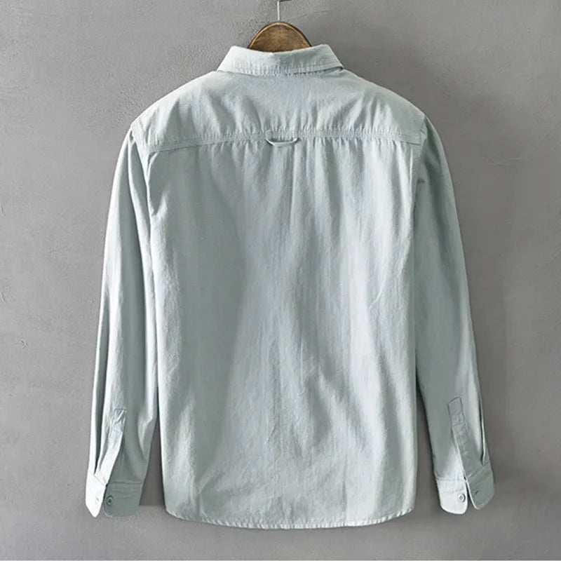 light blue Overshirt with chest patch pockets