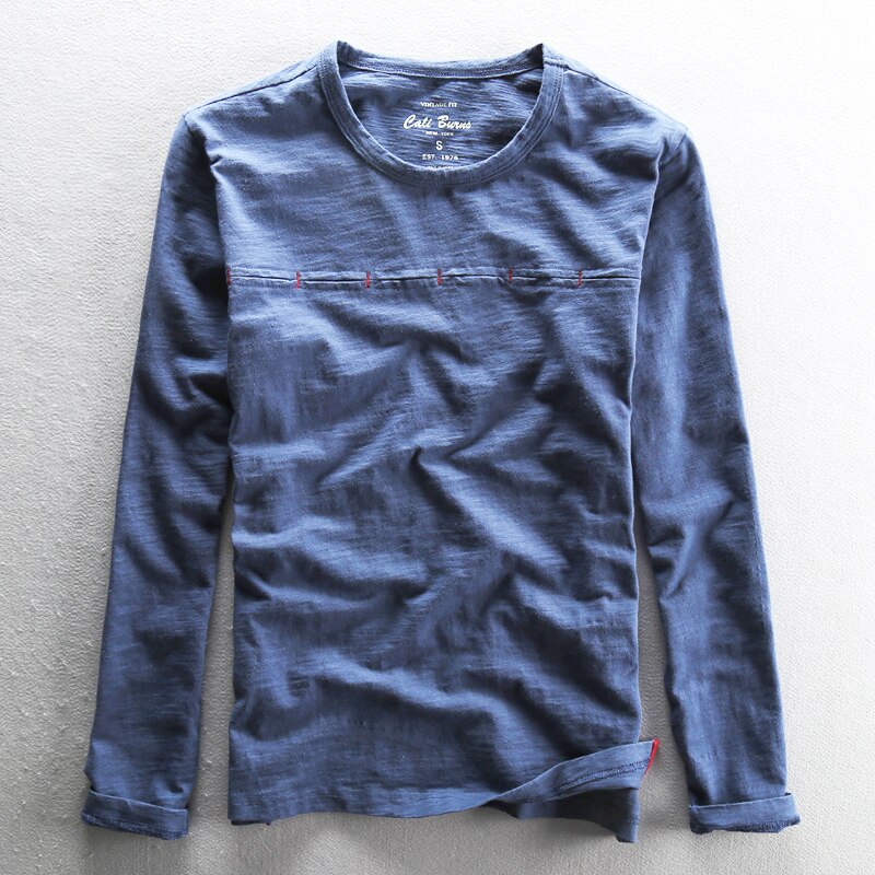 Front Detail Long Sleeve Crew-Neck T-shirt