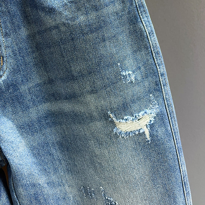 Frayed Retro Denim Jeans