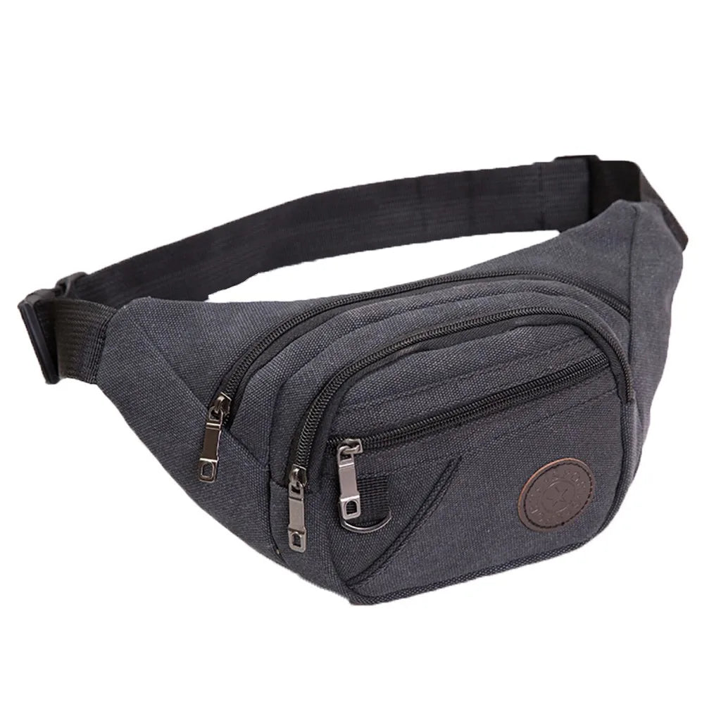 Canvas Bum Bag with Compartments