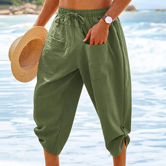 Boho style Baggy Drawstring 3/4 Pants