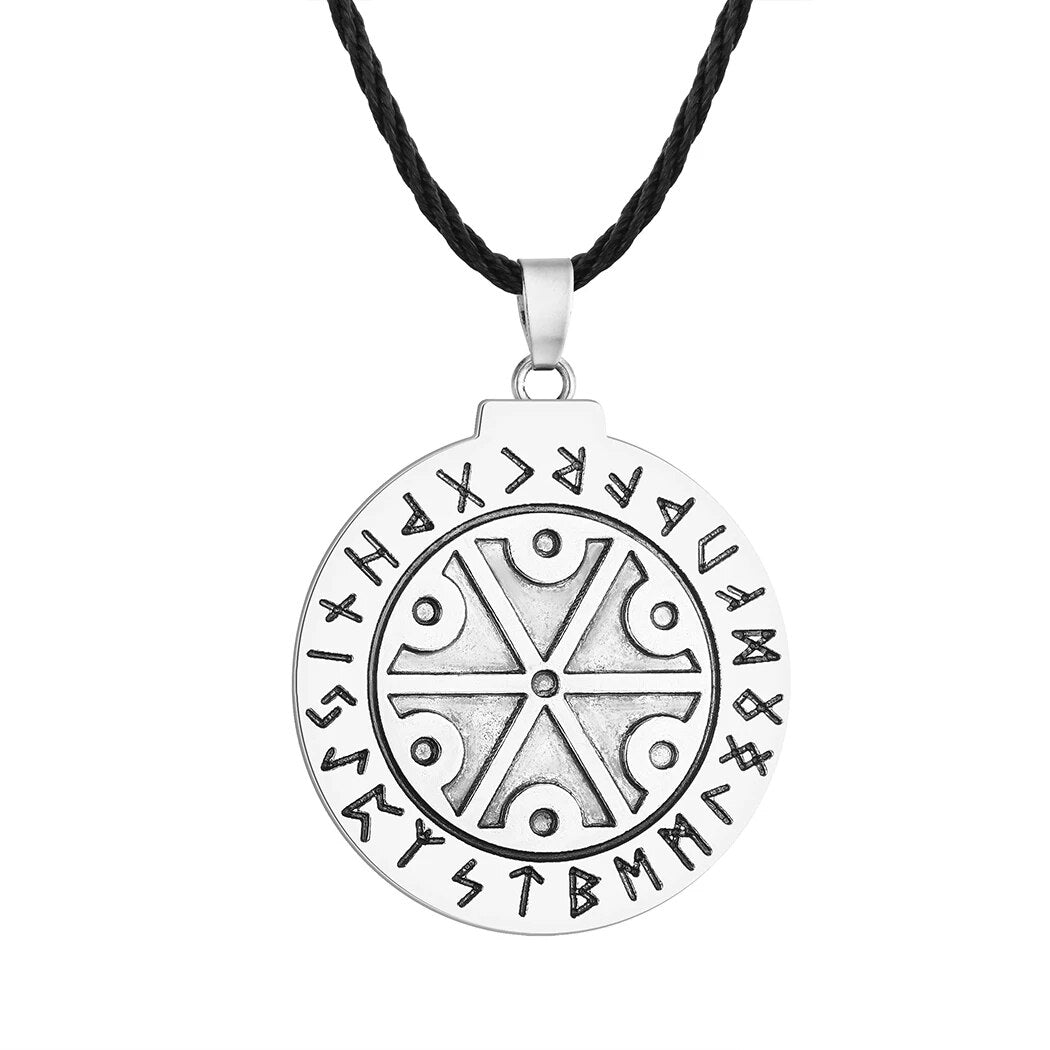 Stainless Steel Slavic Mythology Symbol Amulet Necklace God Thunder Symbol - Mens necklace