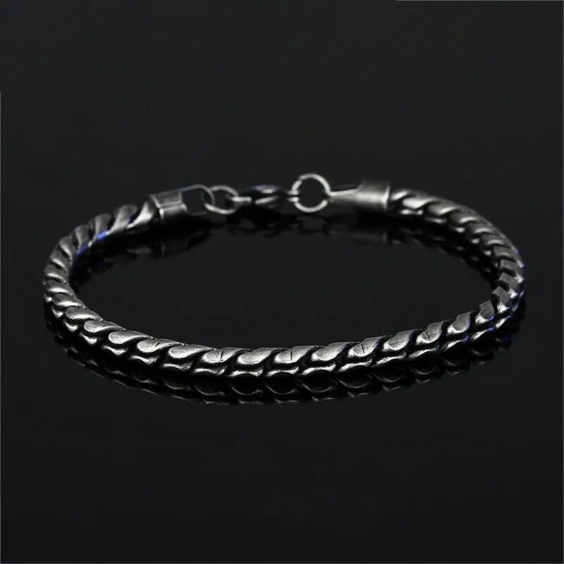 Oxidized Black Link Chain Bracelets