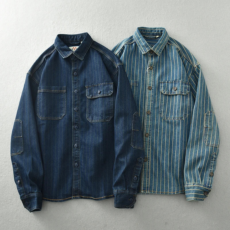 Denim shirts with patch pockets