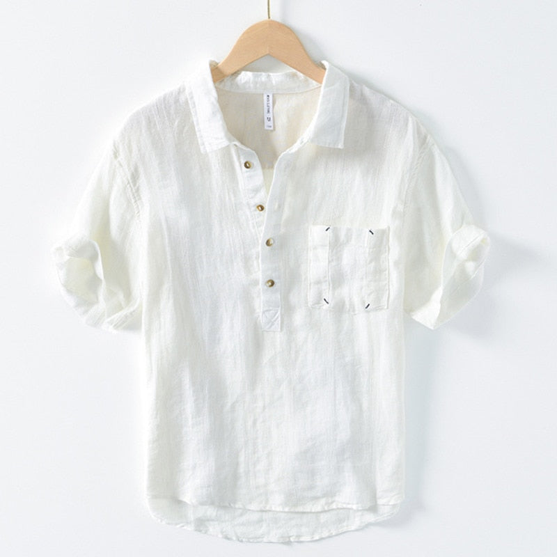 White Short sleeve top with single front pocket