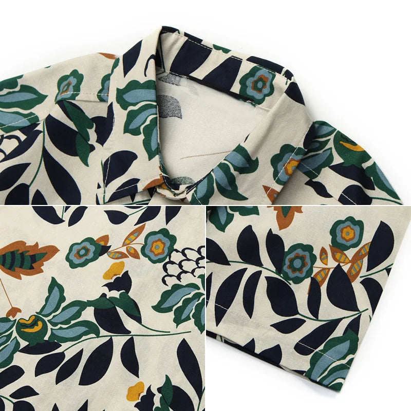 Botanical Oversized Print Short Sleeve Shirt