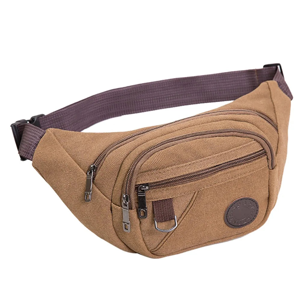 Canvas Bum Bag with Compartments