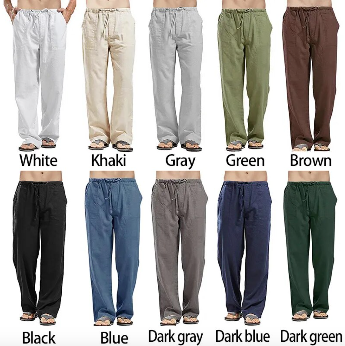 Loose  Drawstring Waist Regular Fit Pants