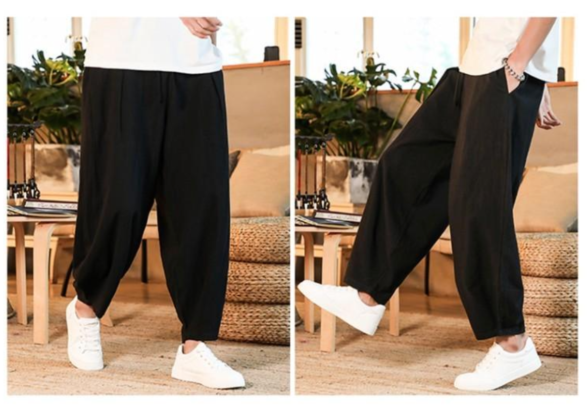 Baggy Cotton Blend Mens Pants