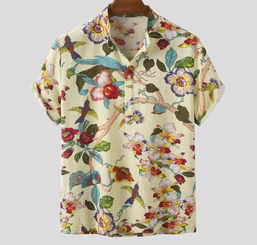 Cotton Short Sleeve Printed Shirt