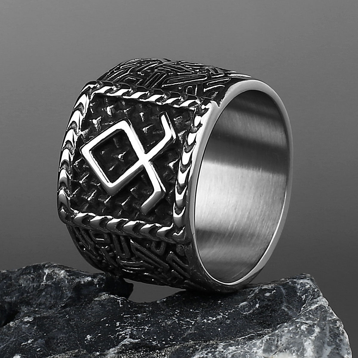 Stainless Steel Viking Rune Ring