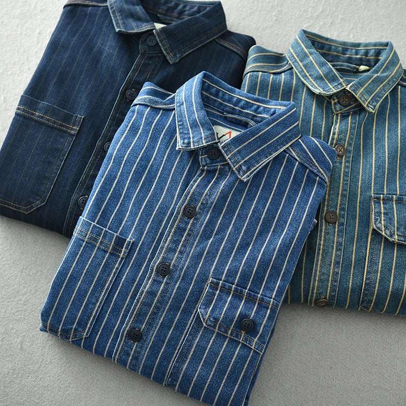 Denim shirts with patch pockets