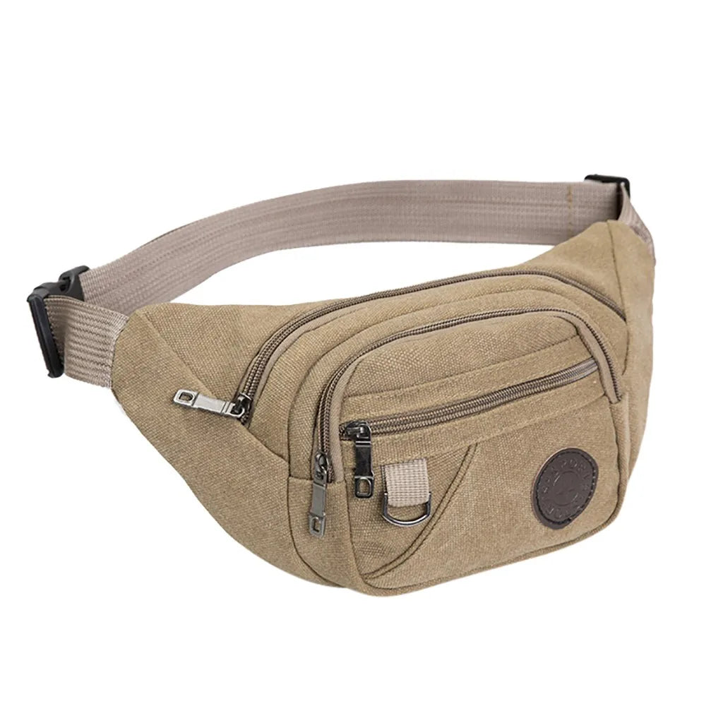 Canvas Bum Bag with Compartments