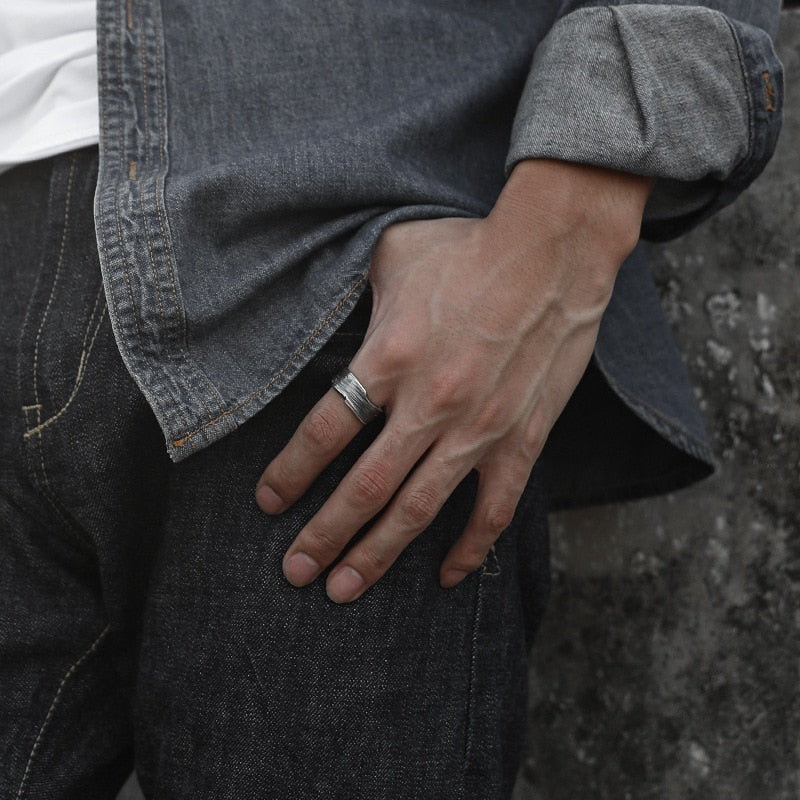 Vintage Silver Plated Irregular Adjustable Ring