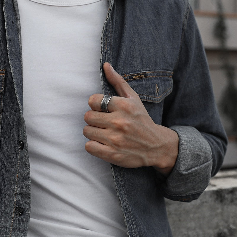 Vintage Silver Plated Irregular Adjustable Ring