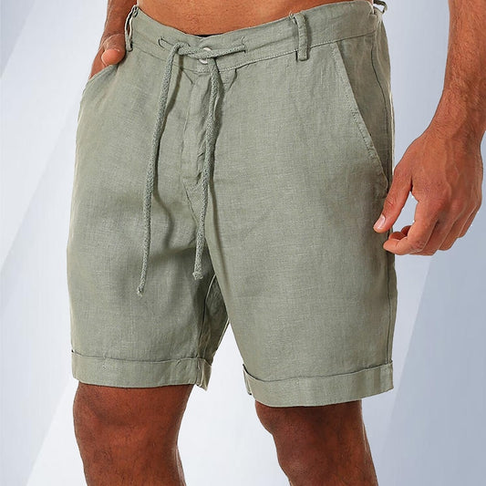 Linen blend Mens Shorts with Draw String Waist