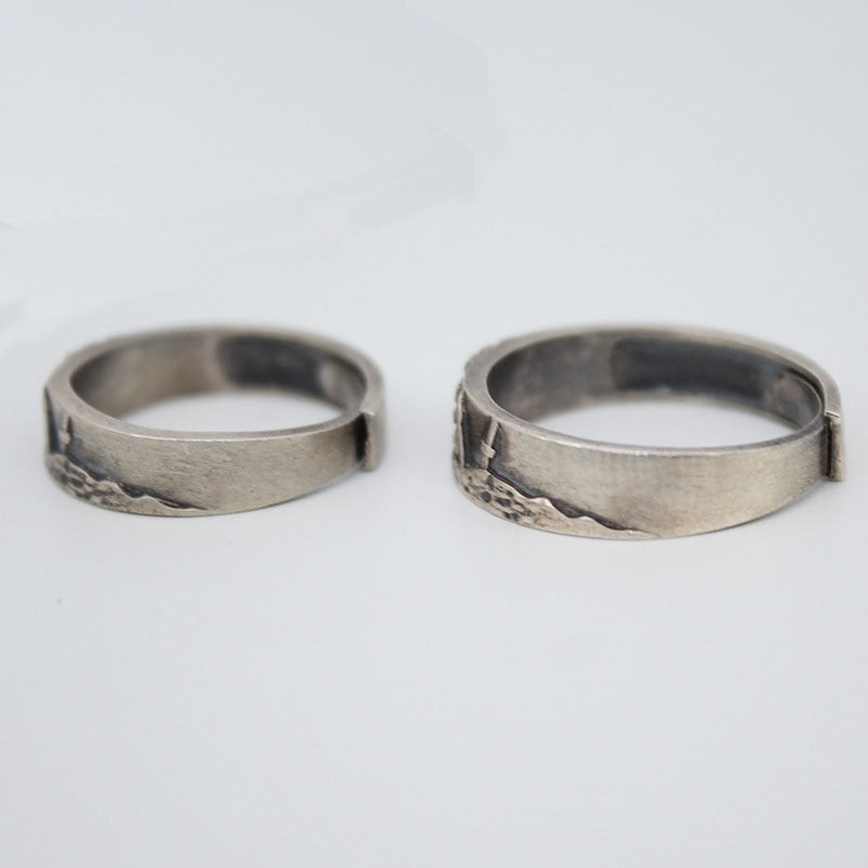 Oxidised Zinc Alloy Adjustable Ring