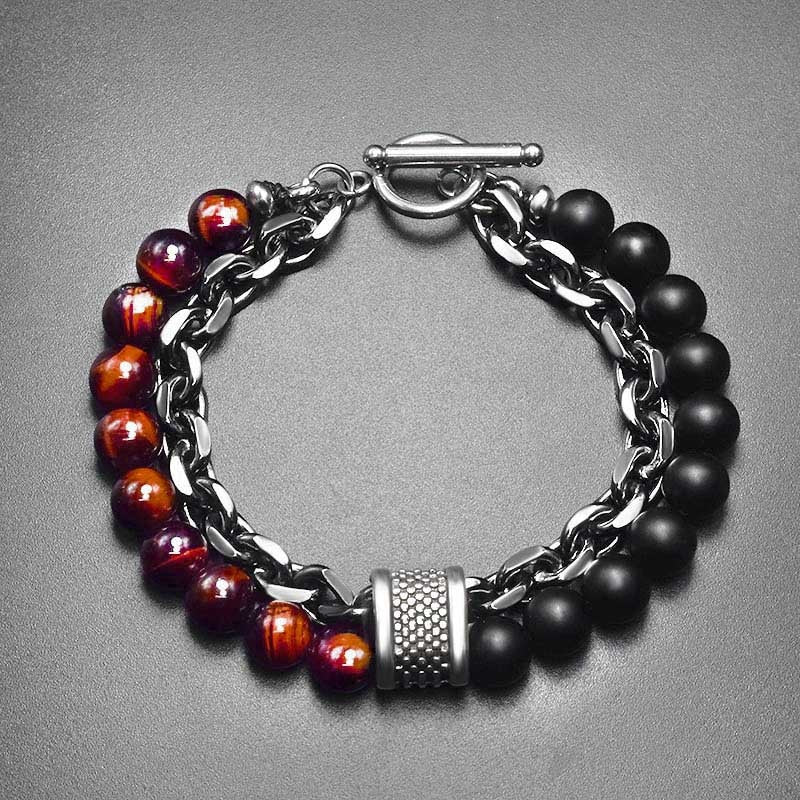 Beaded Bracelet and Metal Chain Bracelet.