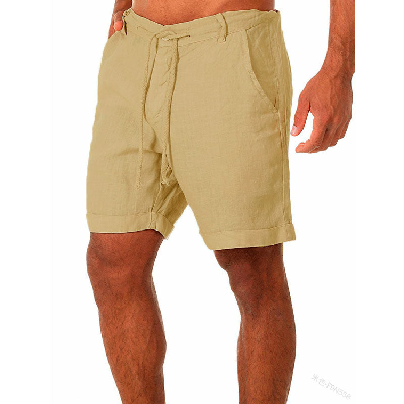 Linen blend Mens Shorts with Draw String Waist