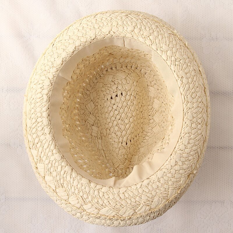 Raffia Straw Boho Fedora Mens Hat