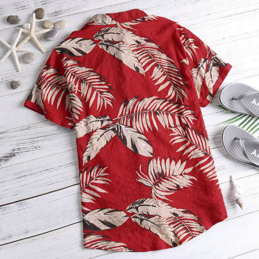 Hawaiian Print Short Sleeve Casual Mens Shirt