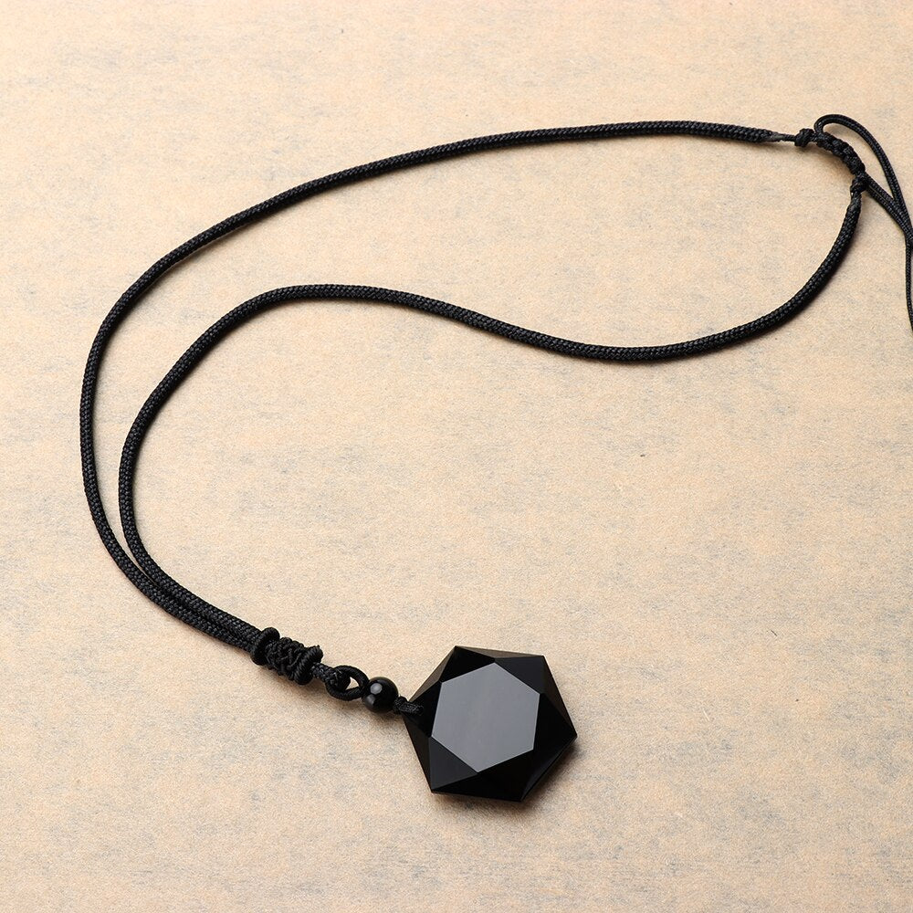 Black Obsidian Natural Stone Necklace