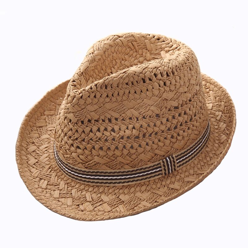 Raffia Straw Boho Fedora Mens Hat