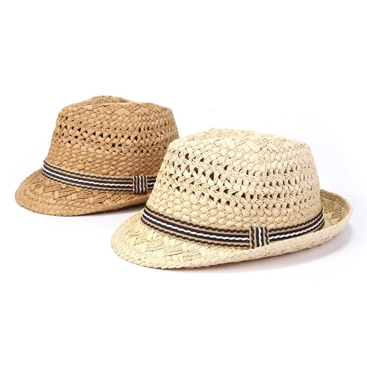 Raffia Straw Boho Fedora Mens Hat